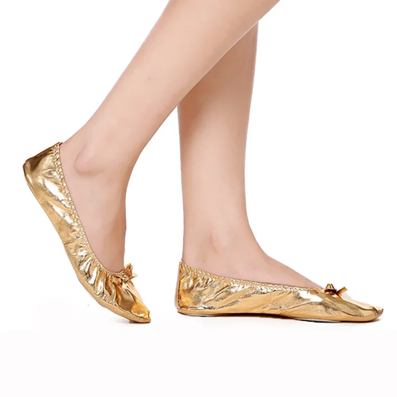 CLYFAN PU Gold Soft Indian Women's Belly Dance Dance Shoes Ballet Shoes Leather Belly Dance Ballet Shoes Kids For Girls Women