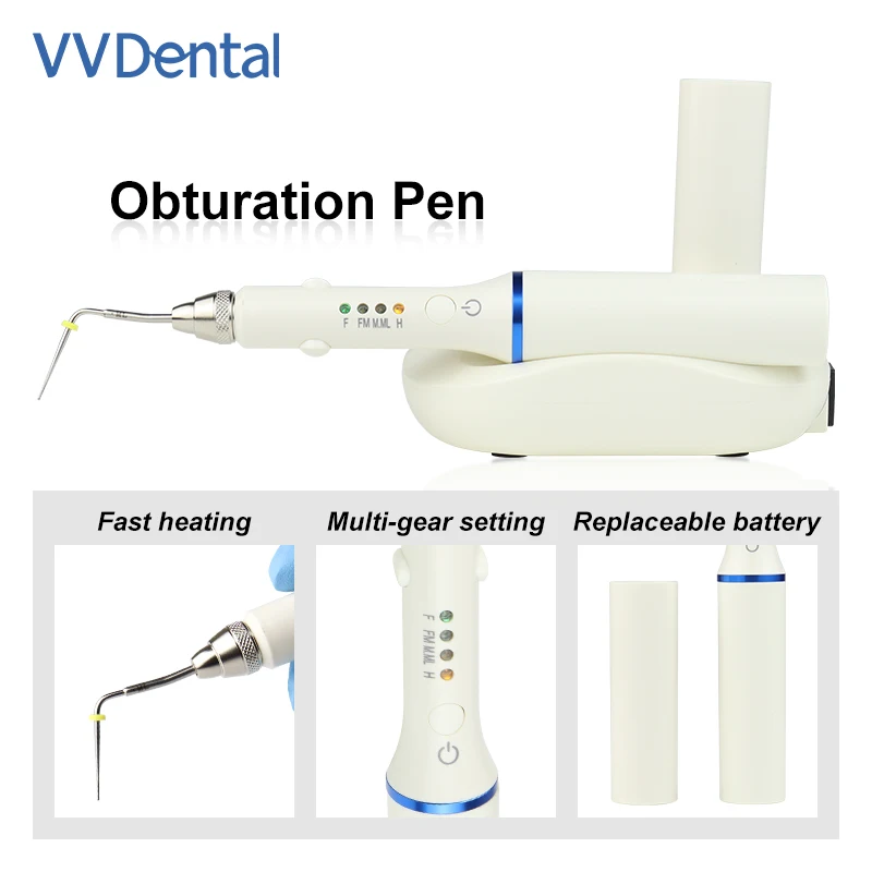 Dental Cordless Gutta Percha Obturation Pen Root Canal Filling System +4 Tips 3 Second Rapid Heating Dental Gutta-percha Cutter