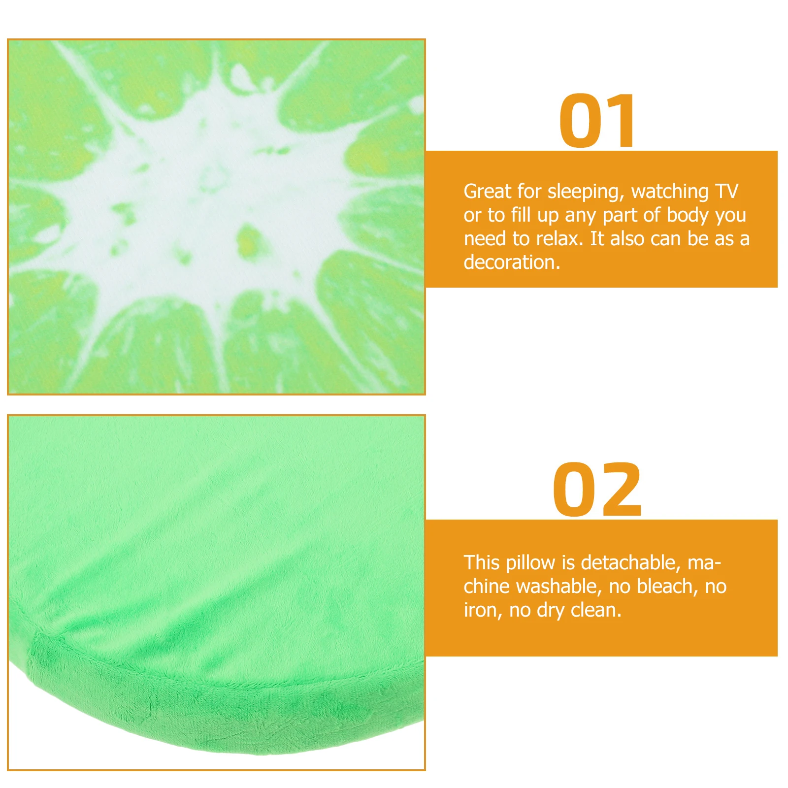

33Cm 3D Fruit Seat Cushion Pillow Orange Green Sofa Chair Pad Home Office Floor Mat Soft Comfortable Decoration