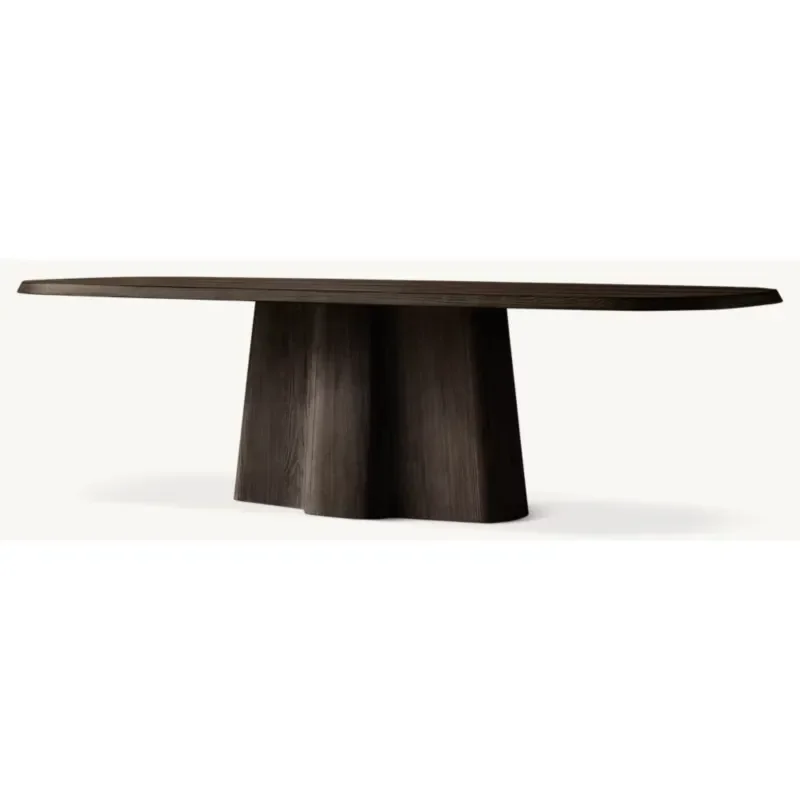 American Retro Rectangular Oak Dining Table, Extra Long Kyoto Style Table for Villa, Restaurant and Conference