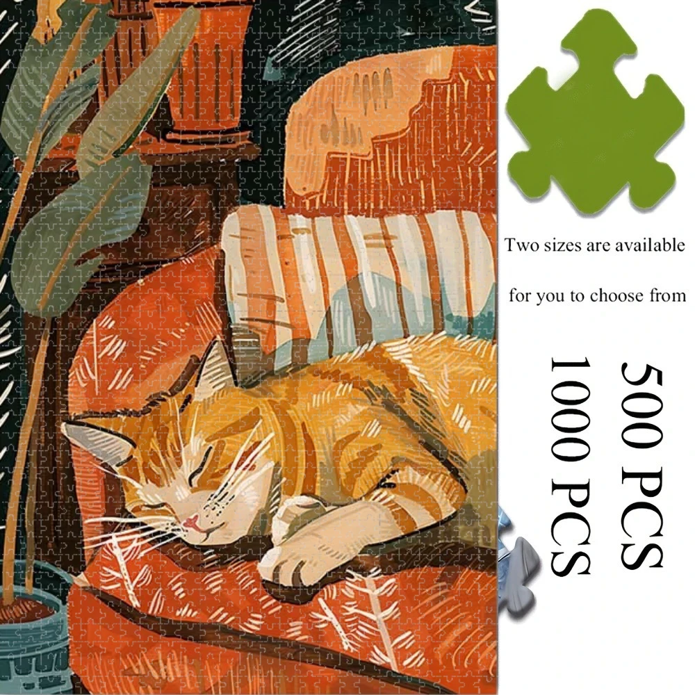 

Jigsaw Puzzles Adults Cat Sleeping Position Home Puzzle Stress Relief Entertainment Toys Landscape Puzzles Christmas Gift