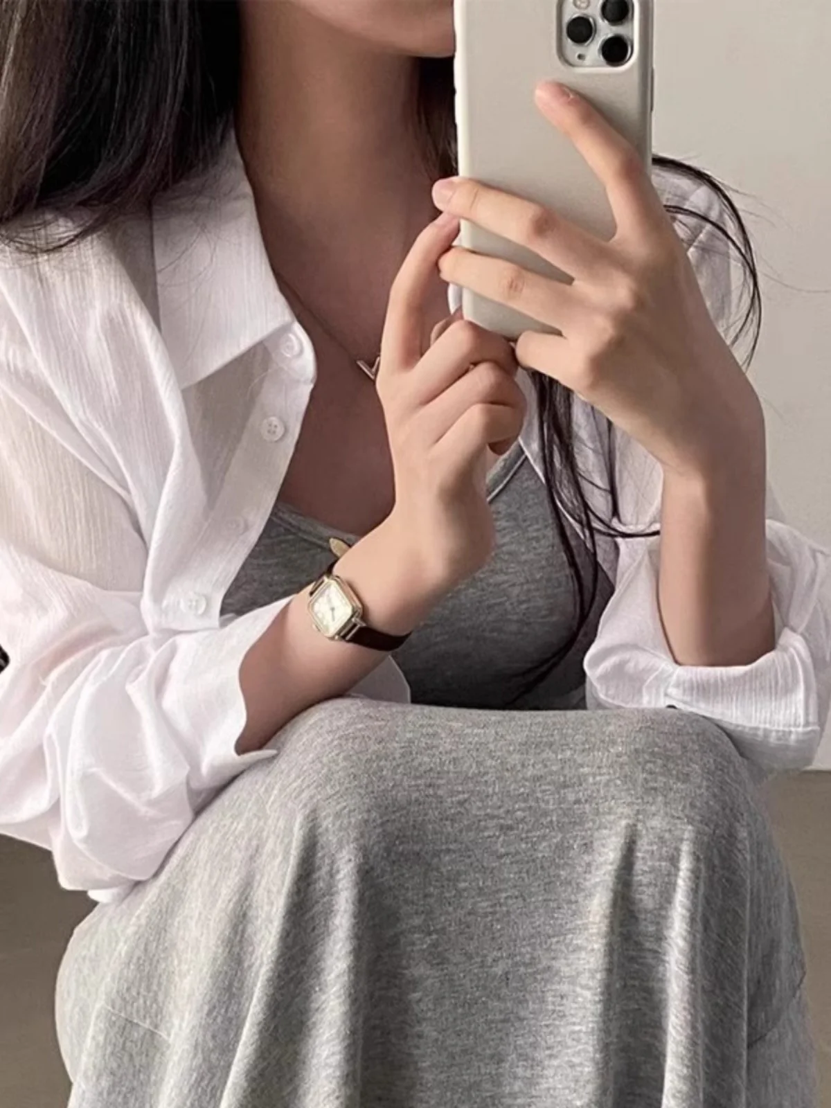 

Sun Protection Ice Silk Open Cardigan Thin Women's Sle with Strap Bal Summer awl Small Cannon Ice Silk Outerwear