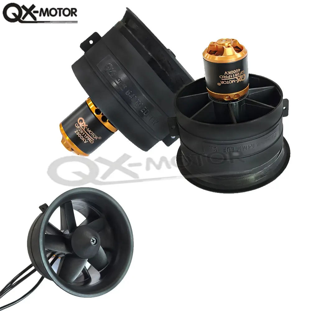 

QX-MOTOR 64mm 5Blade EDF Unit with QF2611PRO Brushless Motor 40A 60A ESC for RC Helicopter Drone