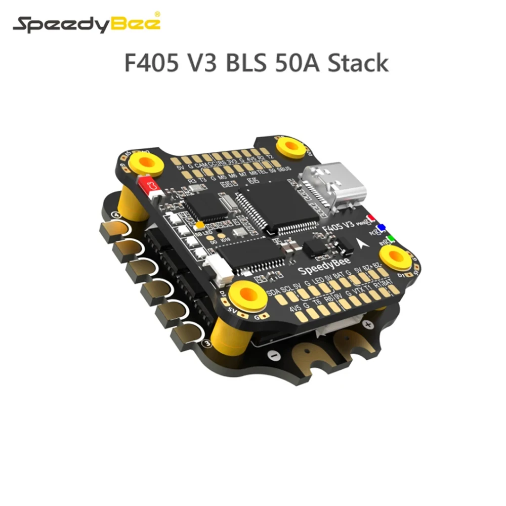 

SpeedyBee F405 V3 50A FC&ESC Stack BMI270 F405 Flight Controller BLHELIS 50A 4in1 ESC 3-6S LiPo 30X30mm for FPV Freestyle Drones