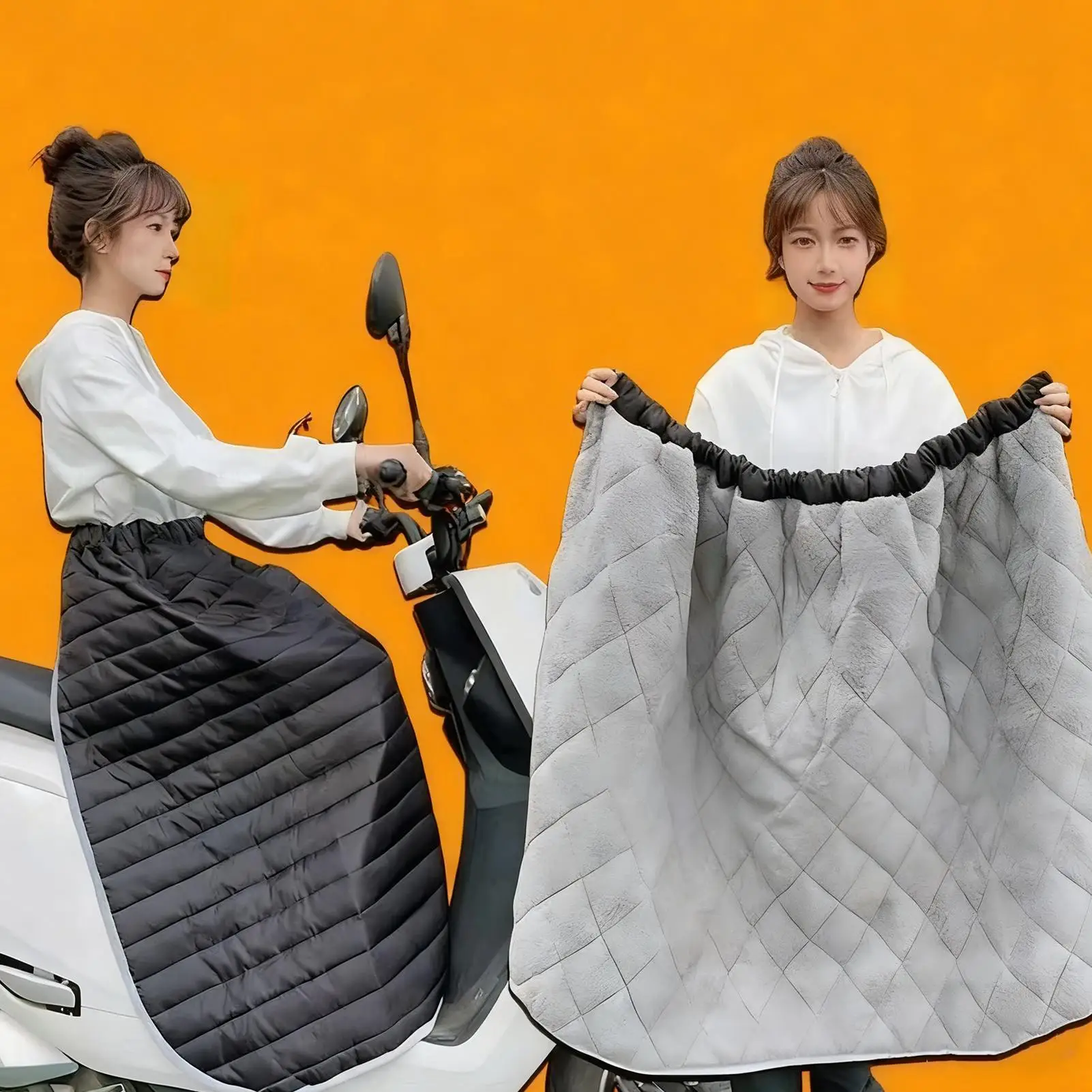 Cold-Proof Motorcycle Leg Protection Blanket Electric Scooters Windproof Skirt Thickened Cold-Proof Leg Cover For Outdoor Adults
