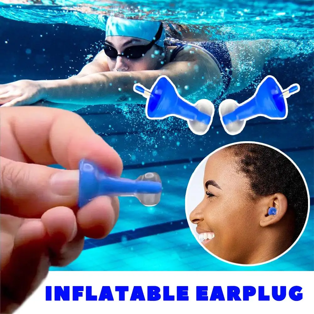 10/5/3/1pairs Reusable Noise Cancelling Earplugs Waterproof Inflatable earplugs Pair Silicone Professional Swimming Ear Plugs view 3