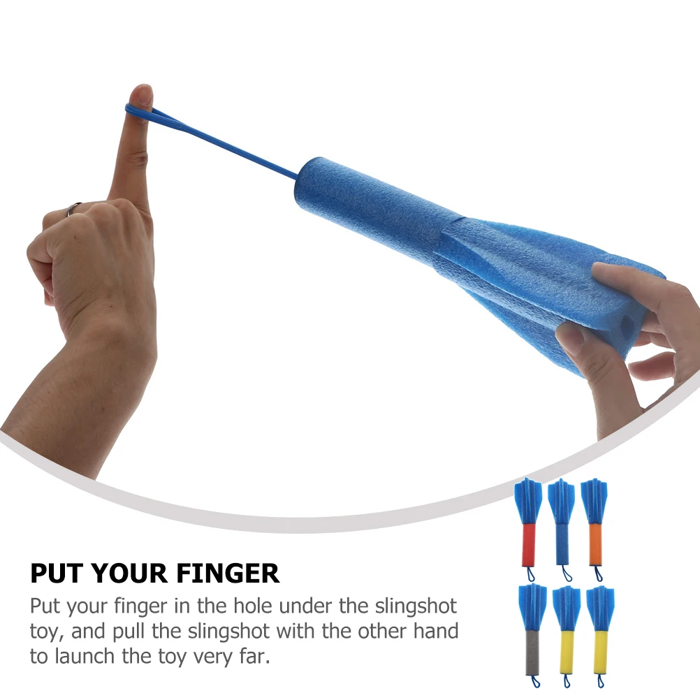 6 قطع من صاروخ الأصابع للأطفال، لعبة خارجية إبداعية آمنة وقابلة لإعادة الاستخدام، لعبة قاذفة الصواريخ، هيكل بسيط للحفلات