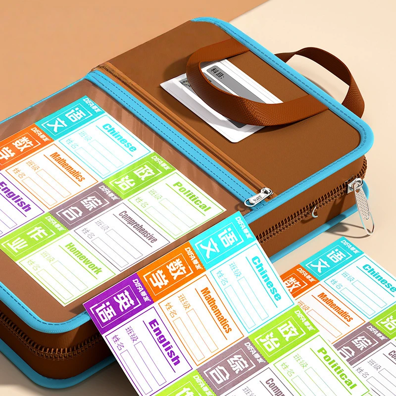 

L-Shaped A4 File Bag Large Opening Mesh Stationery Storage Bag Four-Layer Large-Capacity File Bag Zipper Bag School Supplies New