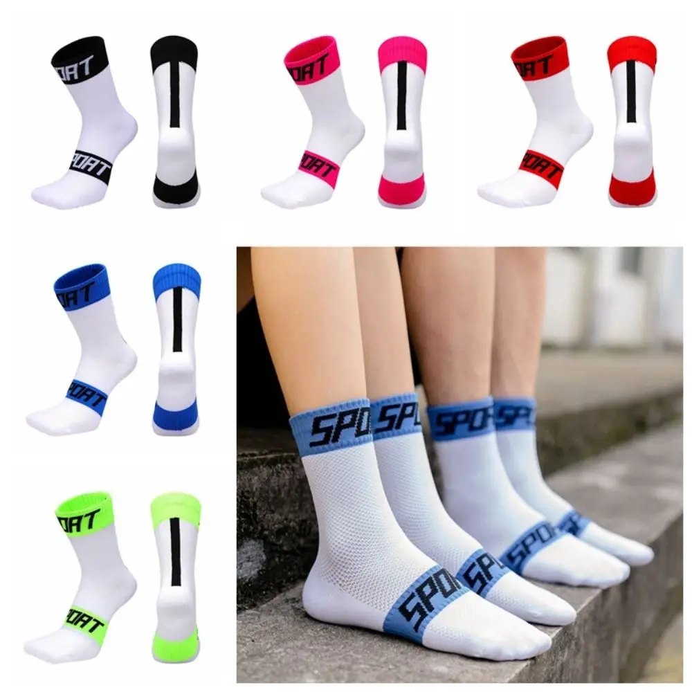 

1 Pair Breathable Cycling Socks Anti Slip Sweat-absorbent Sports Socks Unisex Wear Resistant Fitness Socks Mountaineering