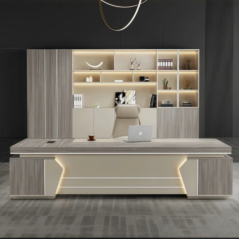 Adjustable Height Desk Executive Office Furniture Computer Work Table L Shape Industrial Wooden Modern Height Compact