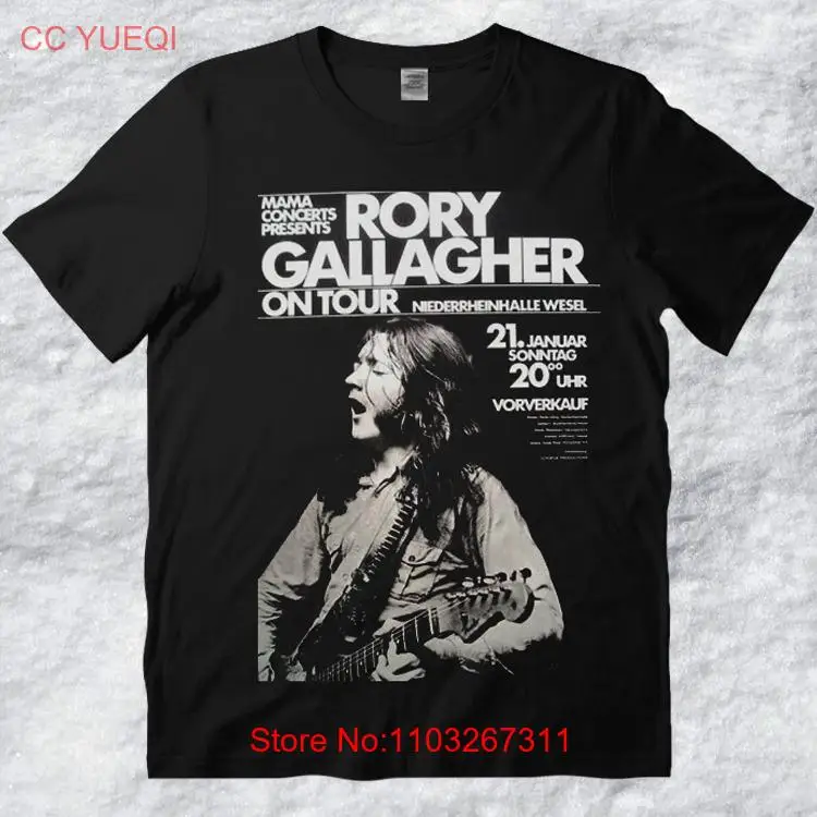 Rory Gallagher On Tour Concert Rare Black Full Size T-Shirt