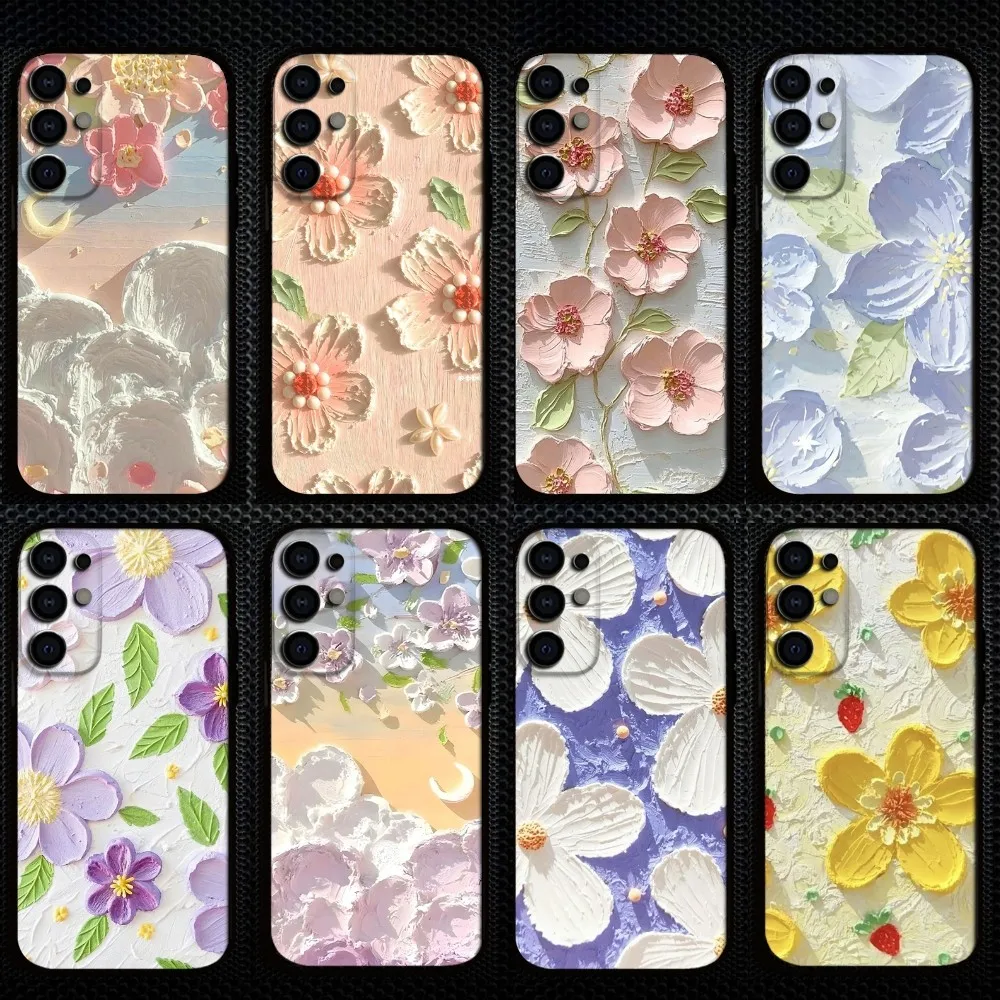 

Beautiful oil painting flowers Phone Case For Samsung S25/S24/S23/S22/S21/S20/Plus,Fe,Lite/Others Black Cover