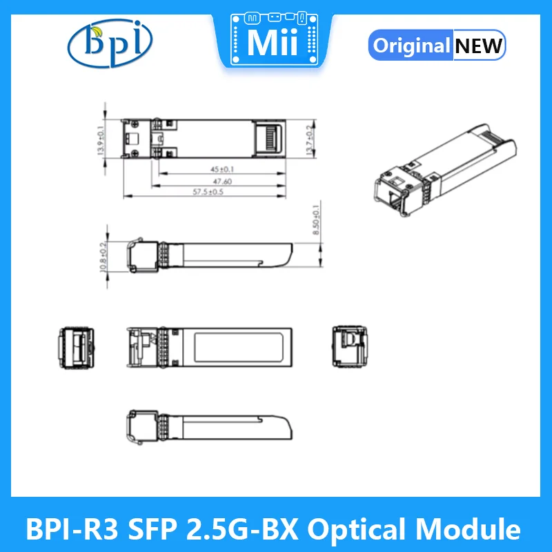 Imagem -06 - Módulo Óptico Banana pi para Bpi-r3 Sfp 2.5g-bx Fibra Óptica 10km Adequado para Placa de Roteamento Bpi-r3