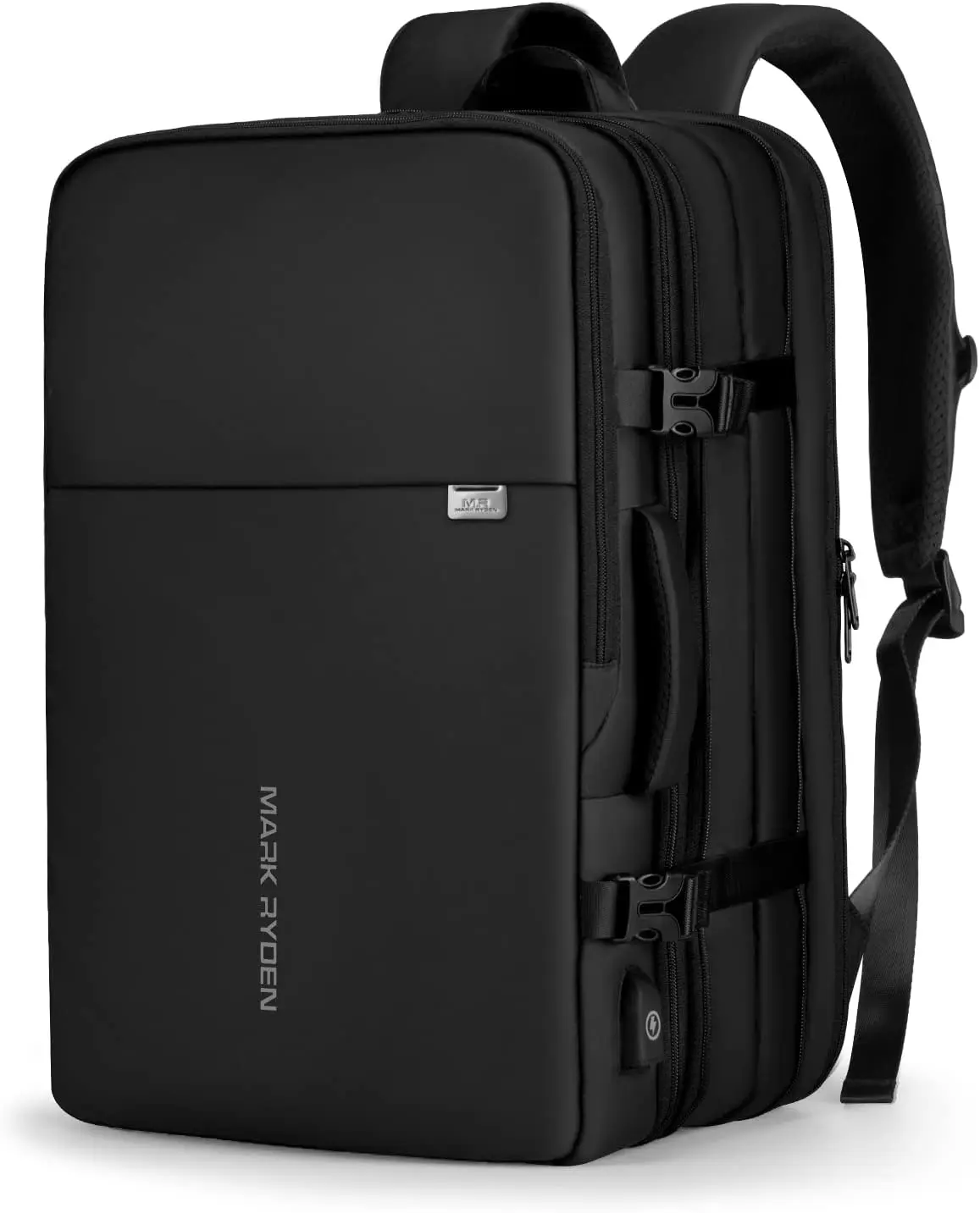 

40L Expandable Travel Backpack with USB Charging Port, Waterproof Laptop Compartment for 17.3 Inch, Airline Approved Carry-On