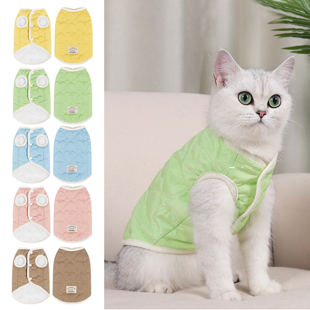 

Macaron Color Cat Sweater, Warm Kitten Clothing Vest, Cute Soft Cat Apparel for Small Dogs Cozy Pet Apparel