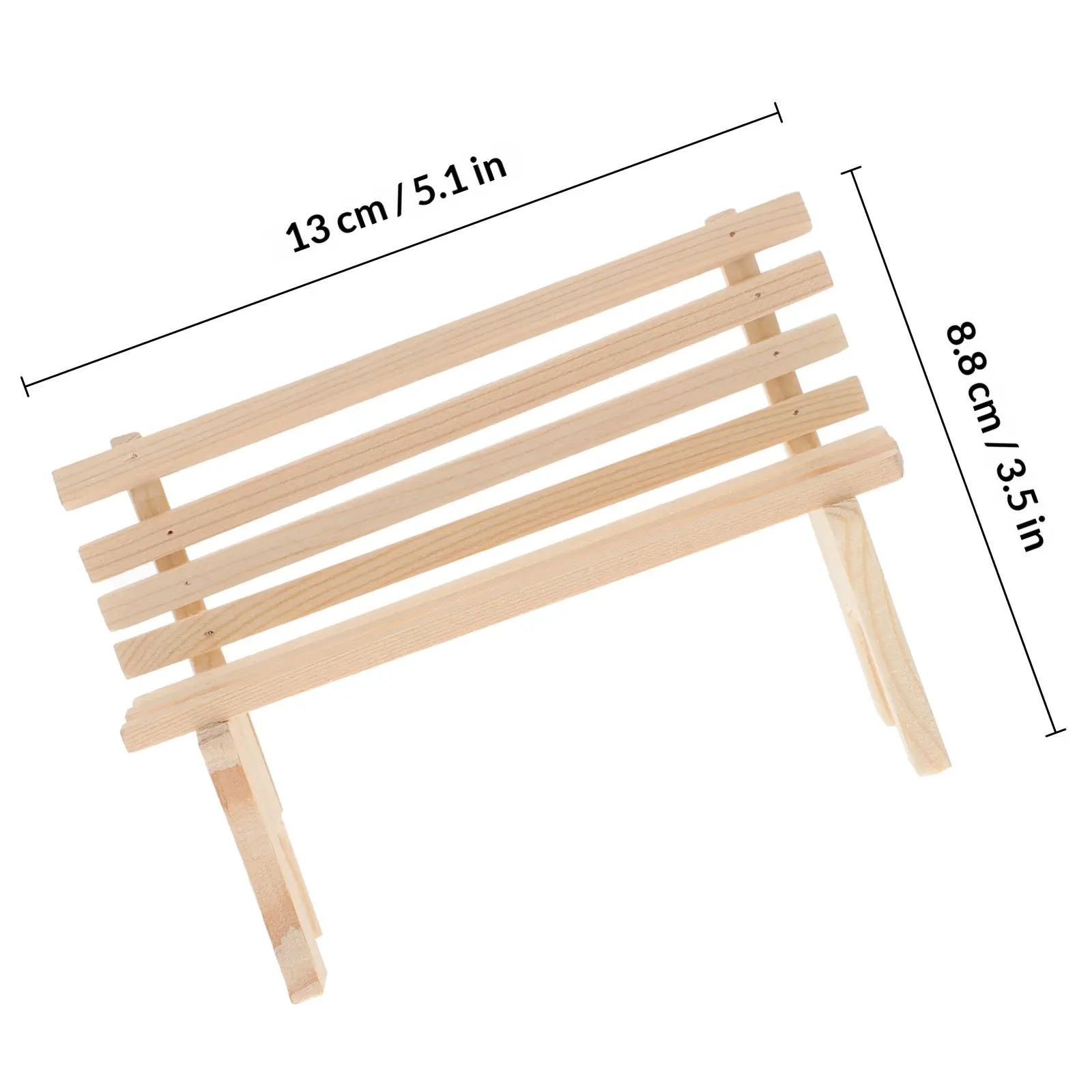 Mini Wooden Bench for Dollhouse Living Room Exquisite Handcrafted Premium Wood Miniature Park Bench Decoration Fairy Garden