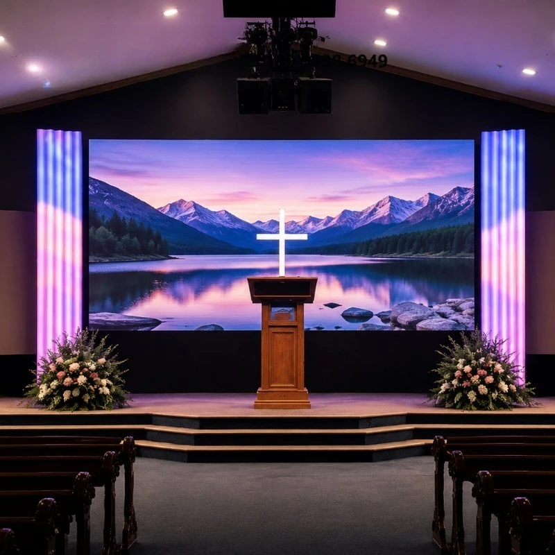 UH P0.9mm Front Maintenance HD Indoor Cob  Display 7680Hz Micro  Video Wall Cob  Screen for Indoor Church Project