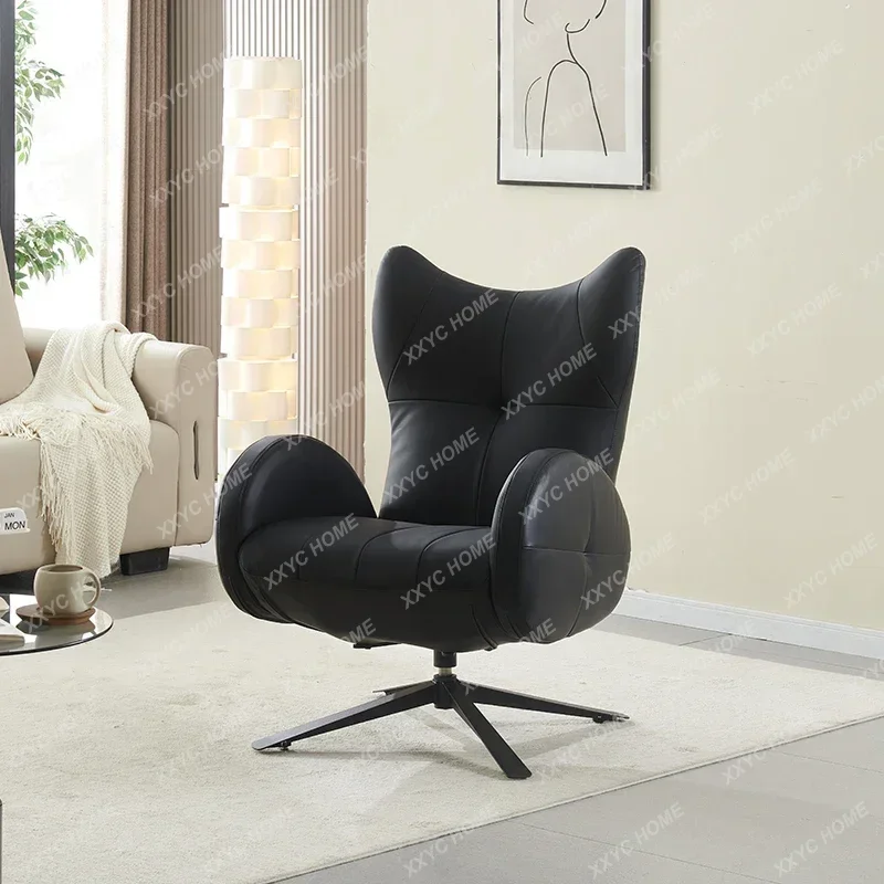 HHItalian Light Luxury Ecological Leather Sofa Chair Household Living Room Leisure Single Computer Recliner Lazy Chair