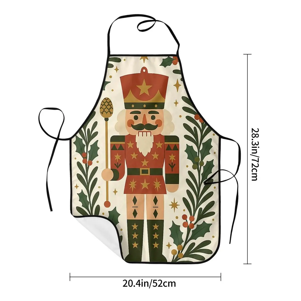 Christmas Nutcrackers Soldier Pattern Apron Chef Cooking Tablier Sleeveless Bib Kitchen Cleaning Pinafore for Women Men Painting