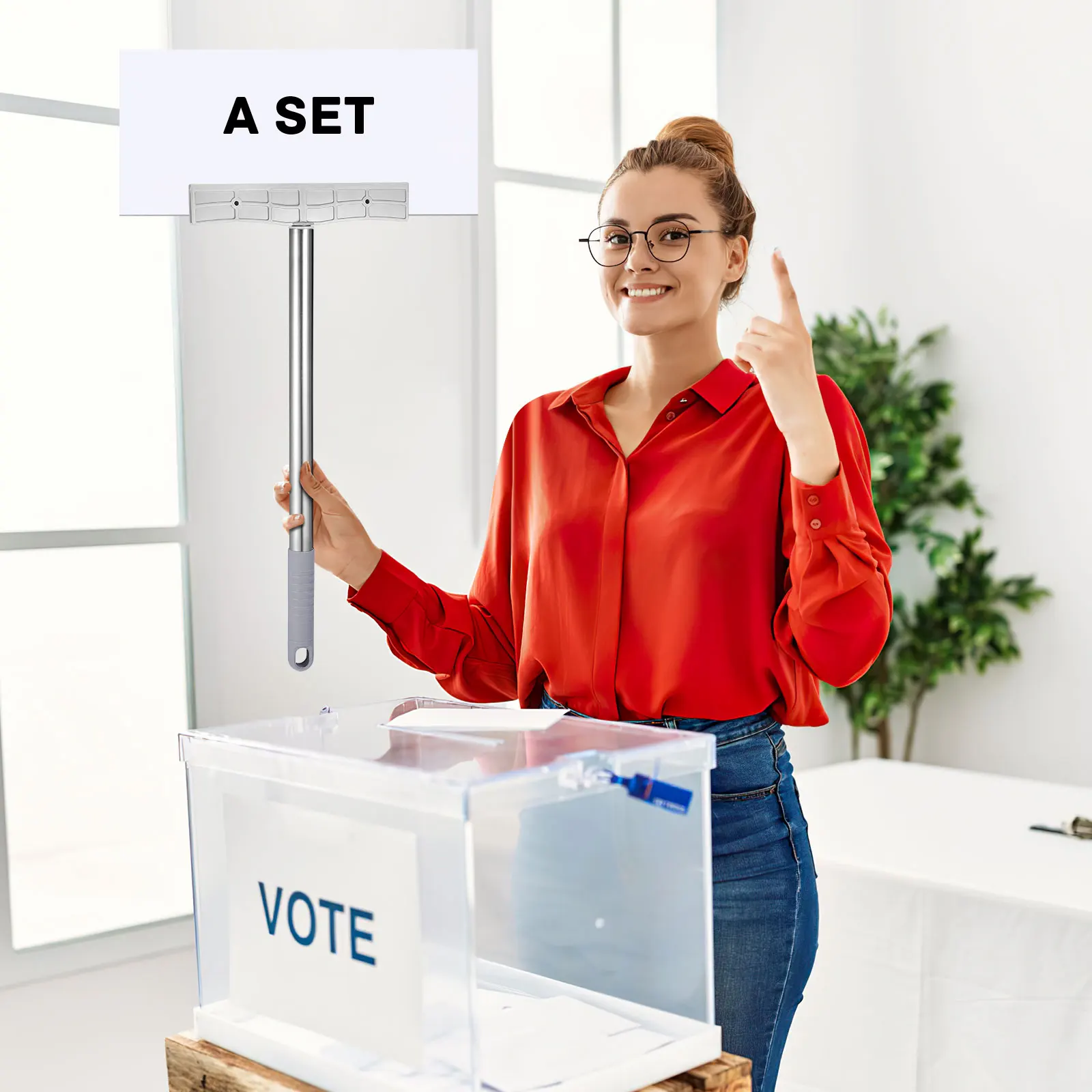 

2pcs Multi-function Sturdy Stainless Steel Sign Rod Stand Easel for Handheld Welcome Placards Sports Meetings Exhibition Victory