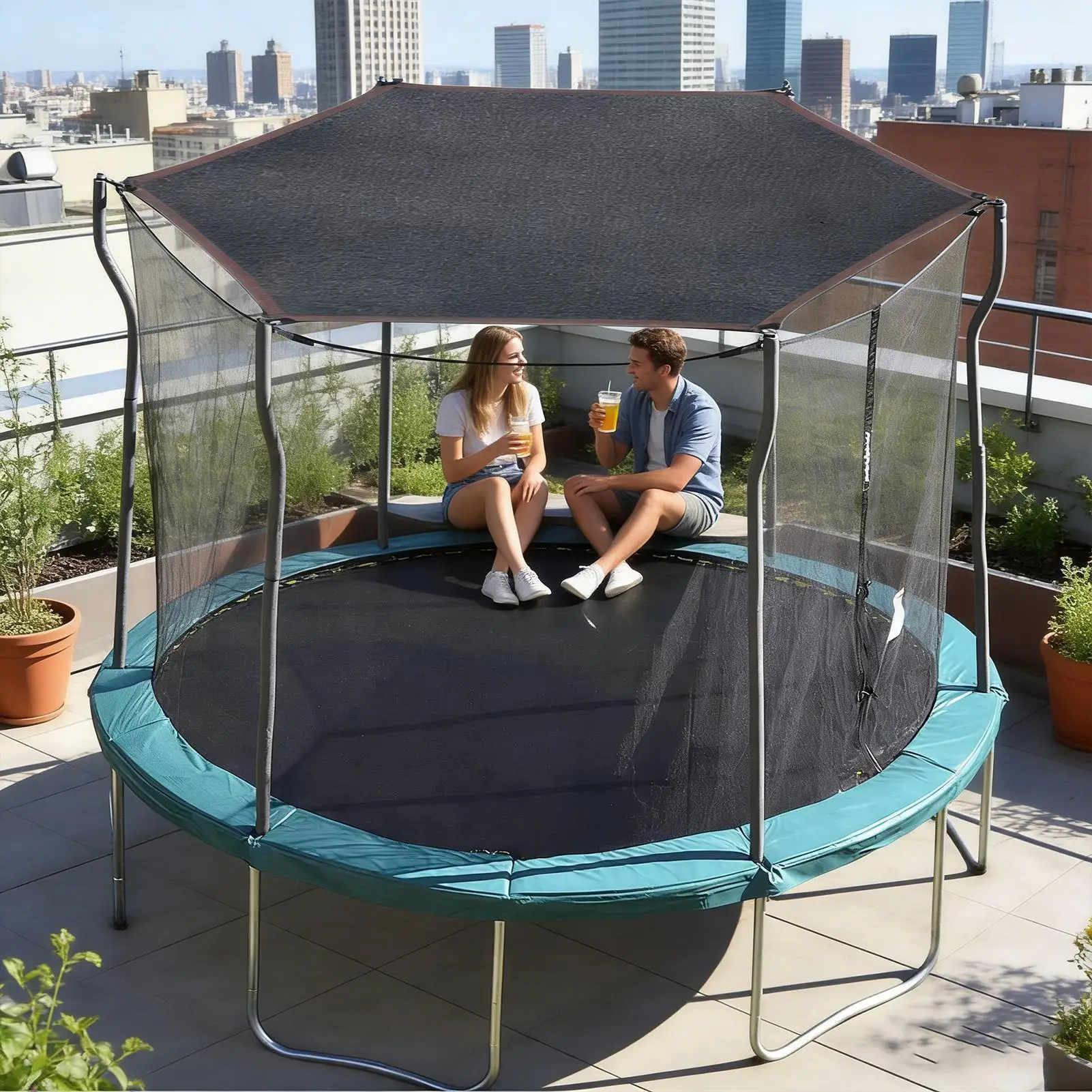 Trampoline Canopy Rain-Block Replacement Parts Trampoline Top Sun Shade For Kids Children Parents Grandparents Outdoor Park