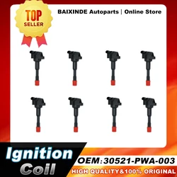 1/4/8 PCS OEM 30521-PWA-003 UF374 CM11-108 Ignition Coil for Honda CITY Civic 7 8 VII VIII JAZZ FIT 2 3 III 1.2 1.3 Accessories