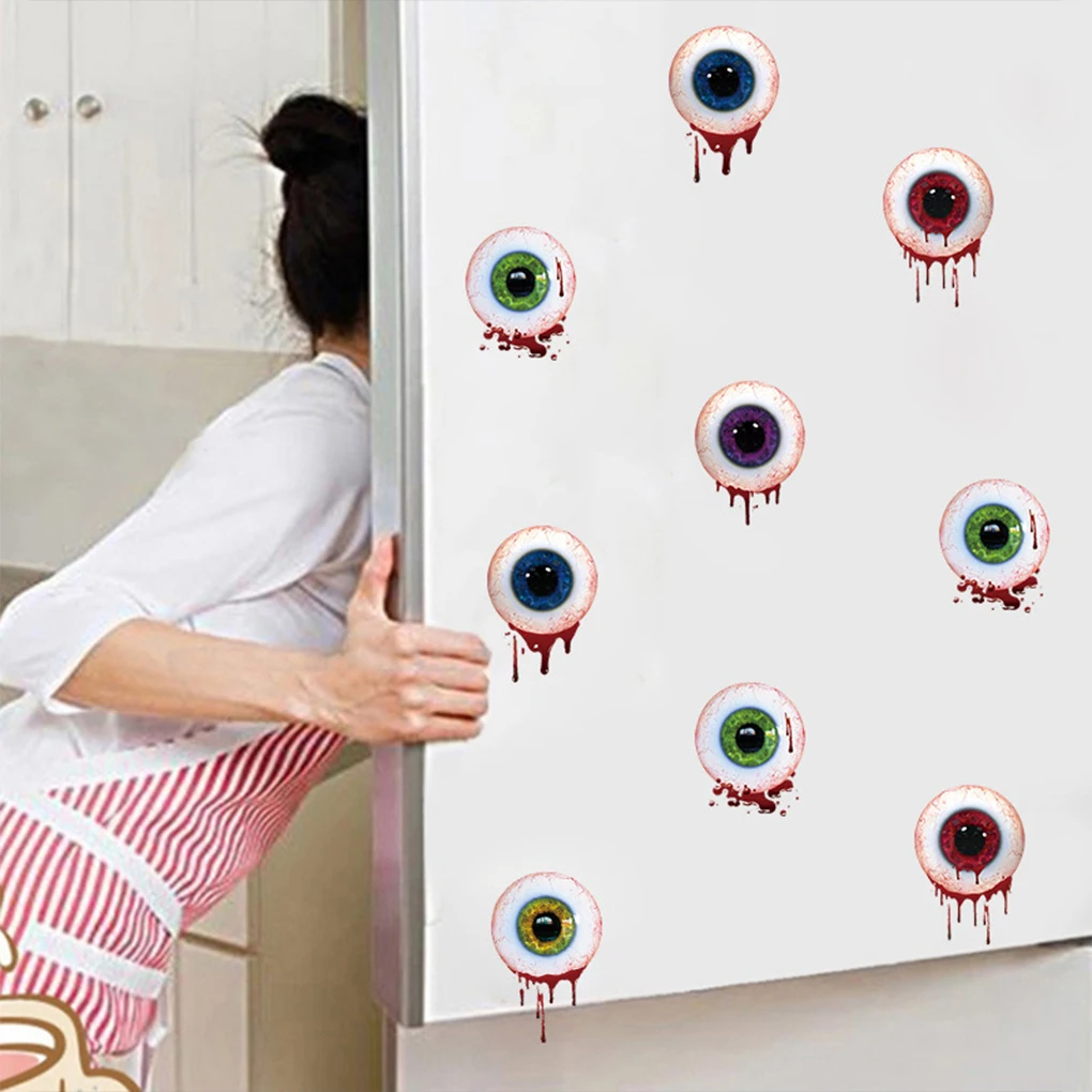 5pcs/set Party Supplies Terrifying Eyeball Window Sticker Spookiness Guaranteed Interesting