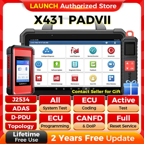 LAUNCH X431 PAD 7 VII PAD7 PADVII 자동차 진단 도구, J2534 Smartlink 자동차 스캐너, 자동 진단 온라인 프로그래밍 OBD