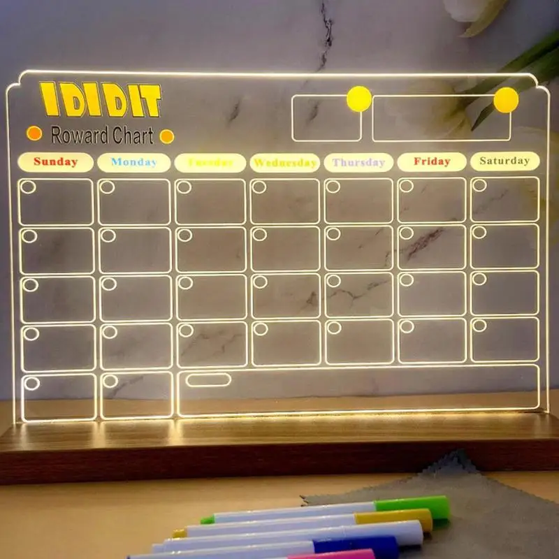 LED Acrylic Note Board Acrylic LED Message Note Board Clear Acrylic Writing Light Board For Shop School Work Area Internet Cafe