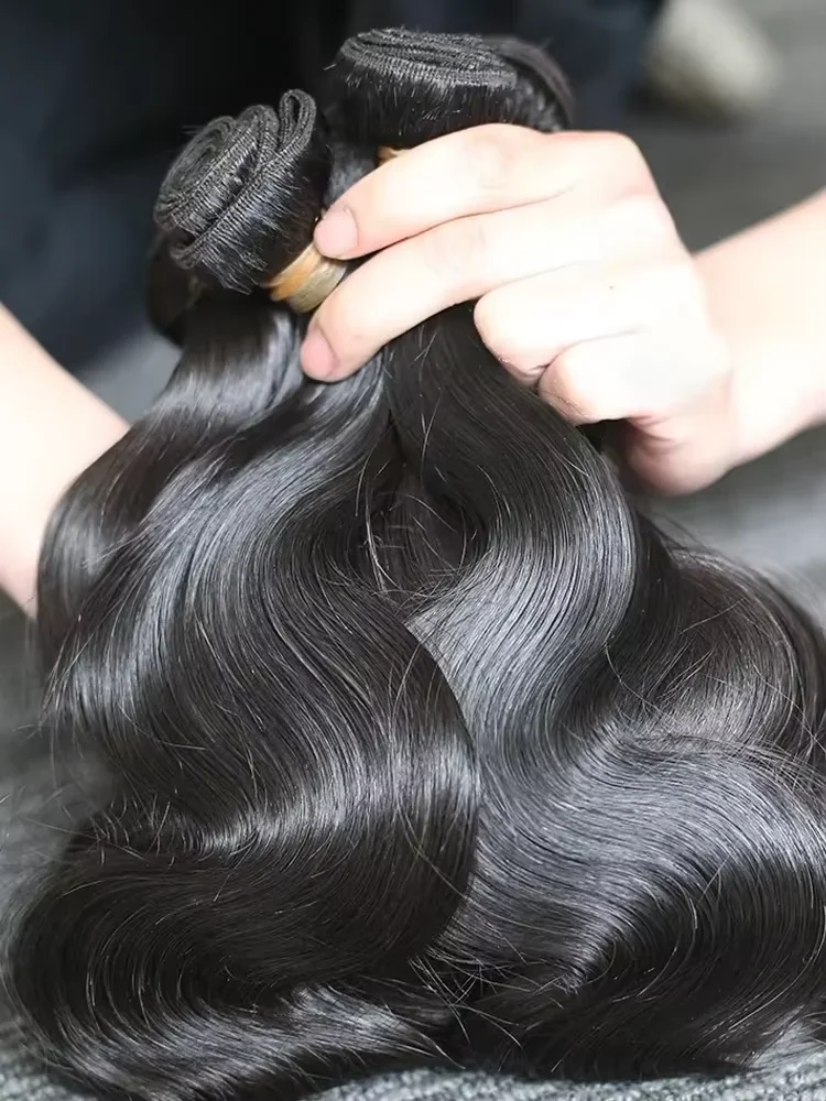 

Пучок человеческих волос объемной волны 28 30 дюймов Индийский Remy Raw Virgin 100% необработанные натуральные волнистые наращивания 1 3 4 пучка