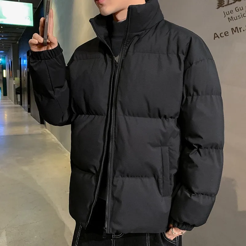 

Winter New 2024 Thiened Warm Cotton Jaet Stand Collar Simple Spor Loose Trendy Cotton Coat for Couples Color