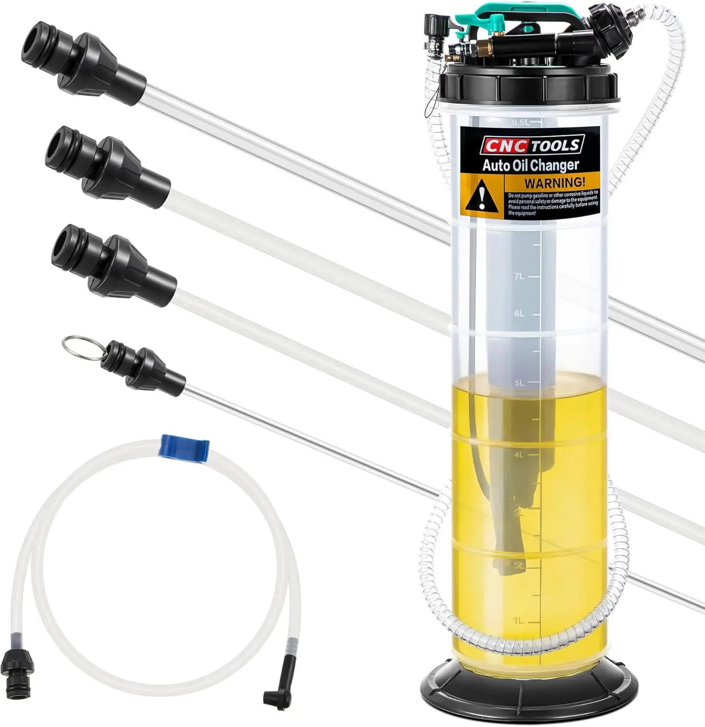 

Manual Pneumatic Fluid Extractor Pump 2.5 Gallon/9.5L for Car SUV Truck Yacht Oil Vacuum Changer with Brake Bleeding Hose