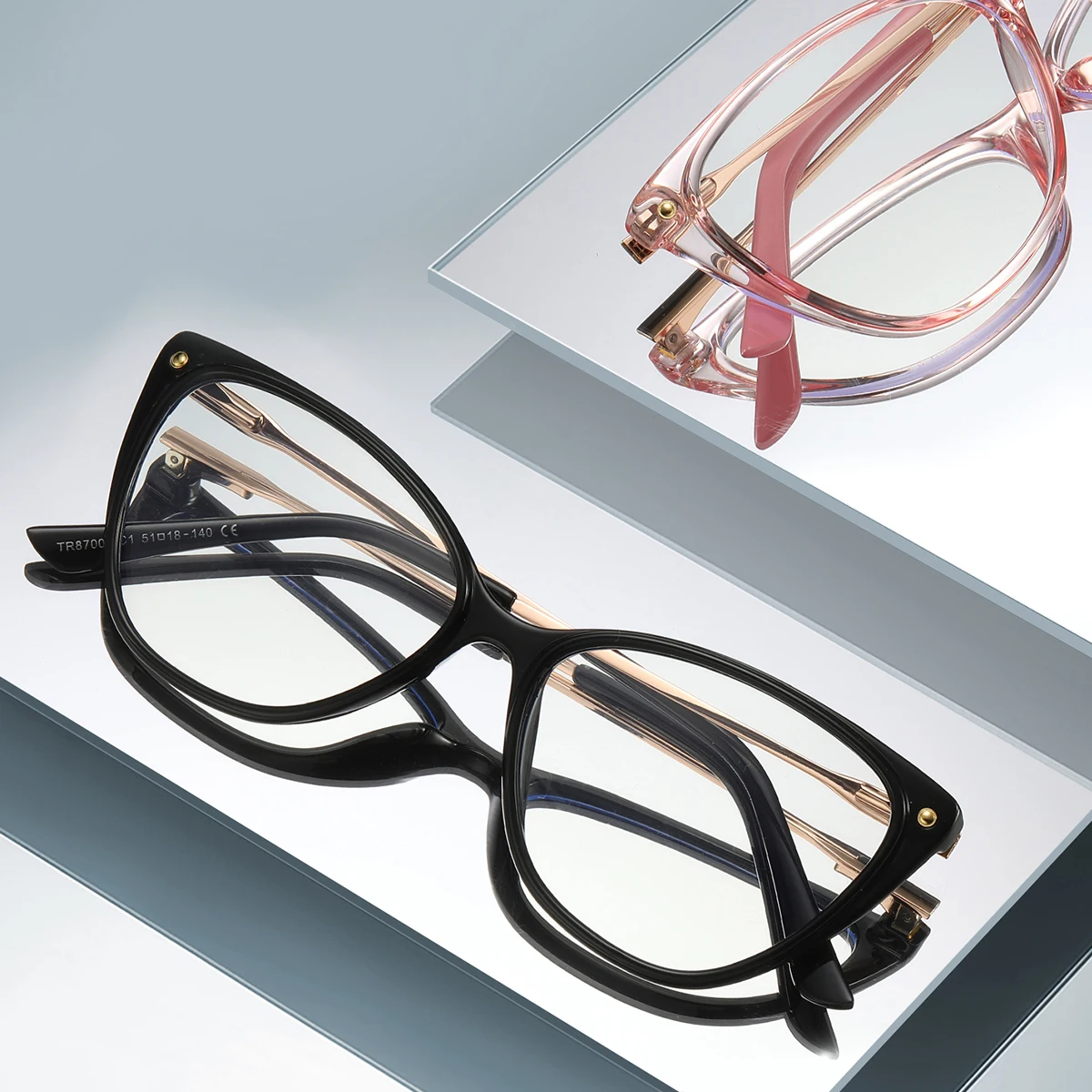 JMISUS 2025 สินค้าใหม่ Acetate ผีเสื้อแว่นตาผู้หญิงยอดนิยม Anti Blue Light Photochromic