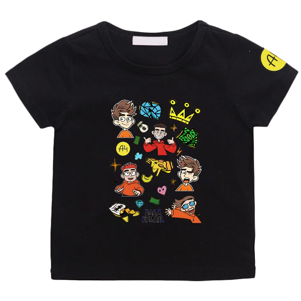 Merch A4 T Shirts Children's Summer Clothes Boy's Team A4 Print Shirt Fashion 100% Cotton Girl's Casual T-shirt Short Sleeve Top