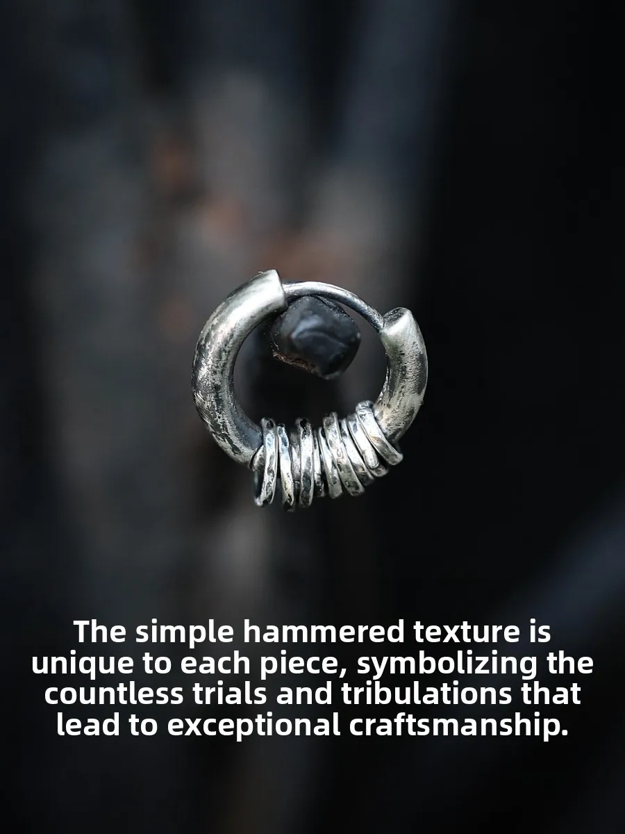

Original Silver Craft Unique Men's Hoop Earrings Pure Silver Unadorned Circular Ear Jewelry Fashionable And Handsome