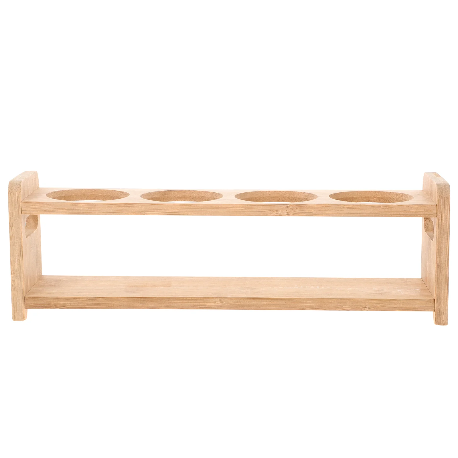 

Wooden Spice Rack Four-Holes Design Seasoning Bottle Storage Organizer Home Kitchen Essentials Sturdy Tidy Space-Saving