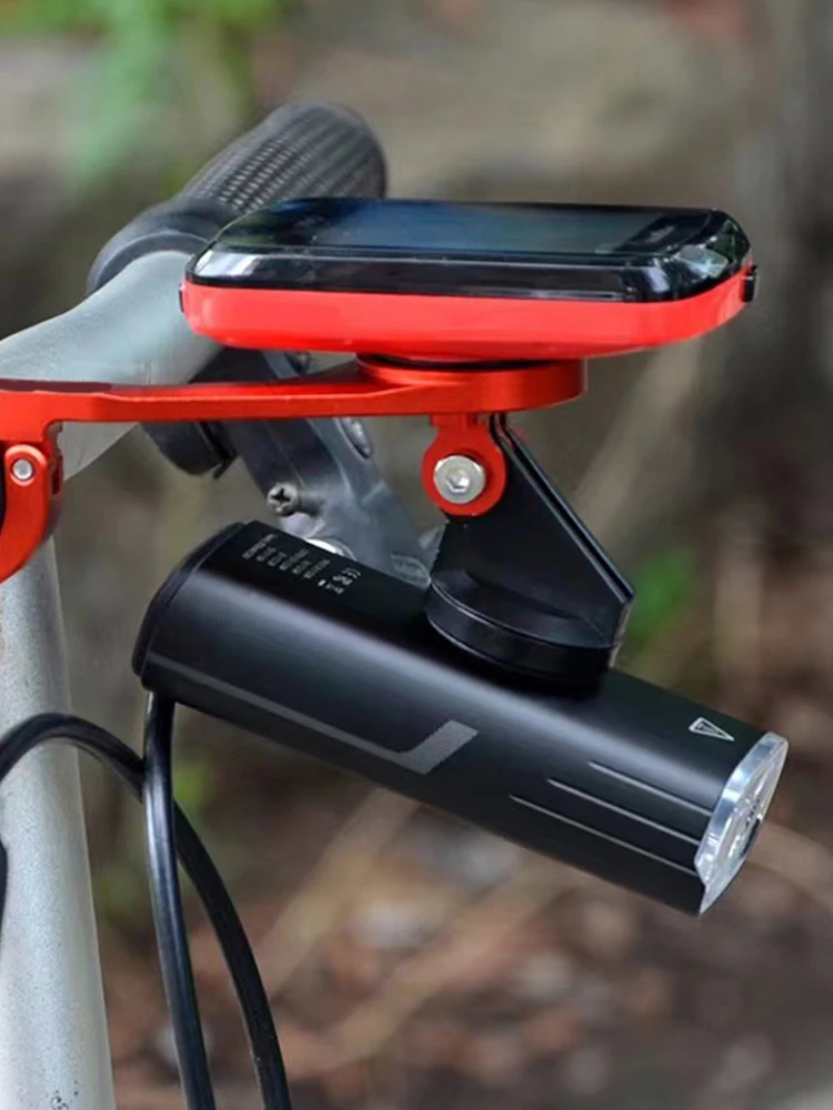 Soporte para ordenador de bicicleta, soporte para manillar de ordenador, soporte de luz delantera para asiento de conexión Gopro para Base de fijación de cámara Garmin