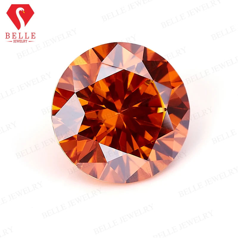 Hot Sale Orange Brilliant Round Cut 5-9mm Loose Moissanite Stones VVS1 Diamond Gemstone With GRA Certificate Jewelry Making