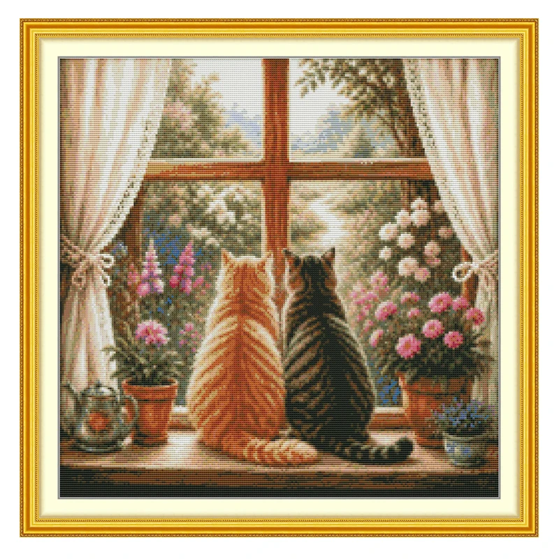 A Quiet Stroll Patterns Counted Cross Stitch Set DIY 11CT 14CT 16CT HD Stamped DMC Cross-stitch Kit Embroidery Needlework Crafts