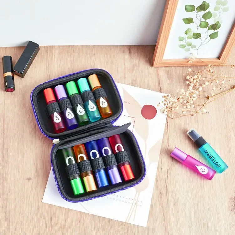 Portable Essential Oil Carrying Case with 10 Slots for 5/10ml Bottles Doterra Aroma Oil Organizer Compact Essential Oil Storage