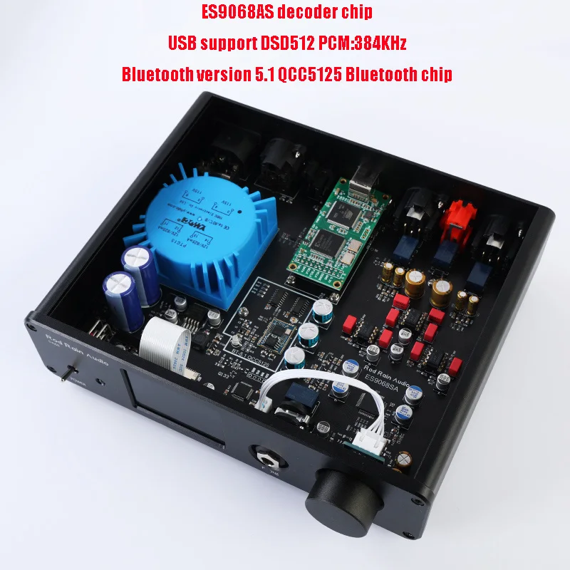 Flagship HIFI Audio Decoder ES9068 32bit/384KHz USB Lossless Decoder QCC5125 Bluetooth 5.1 Receiver Supports DSD512 Decoding