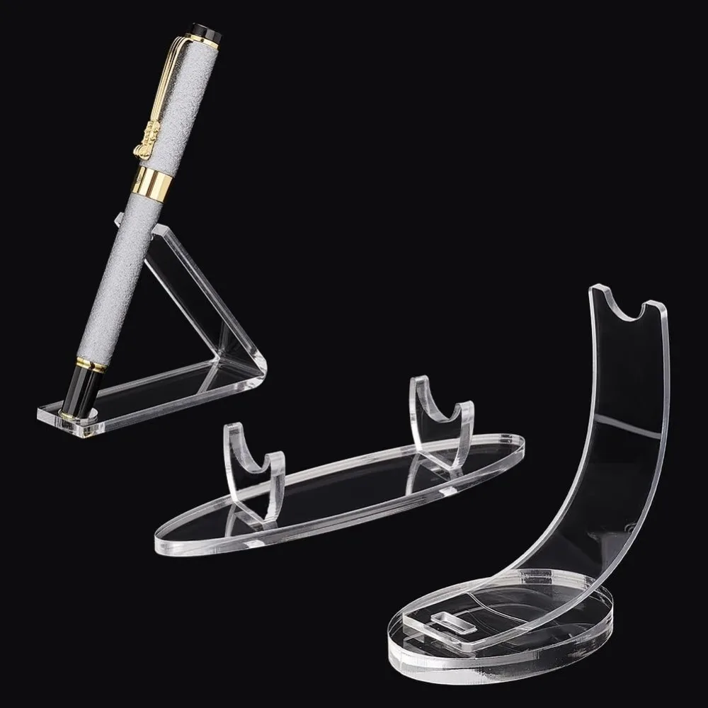 3 Styles Acrylic Pen Display Stand Clear Pencil Display Holder Fountain Pen Display Rack Ballpoint Pen Organizer Fit Home