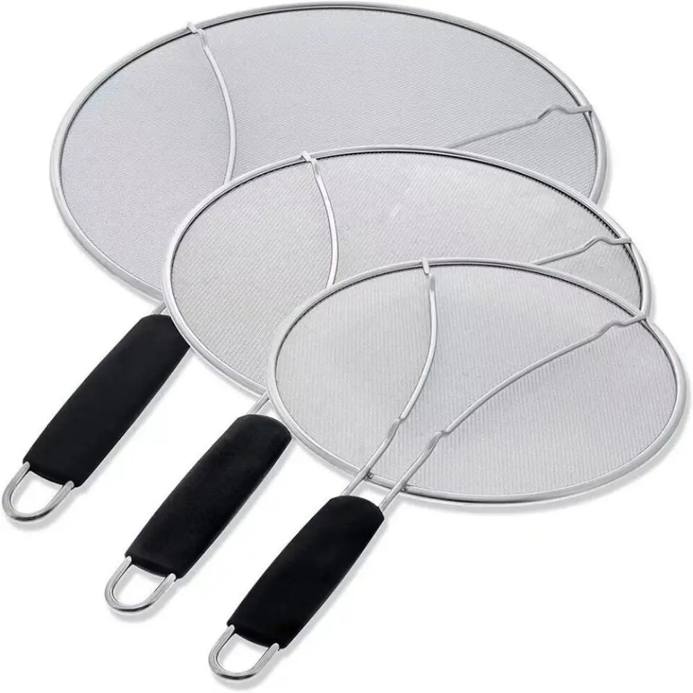 Anti Splatter Grease Splatter Screen Durable Cooking Frying Kitchen Tools Splash Cover Stainless Steel Guard Oil Net