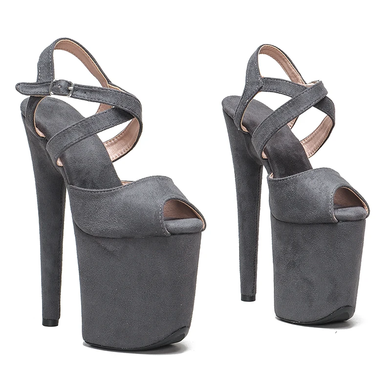 Leecabe  8Inch/20cm Suede Upper Trendy fashion sandals Platform High Heels party stripper heel Pole Dance shoes