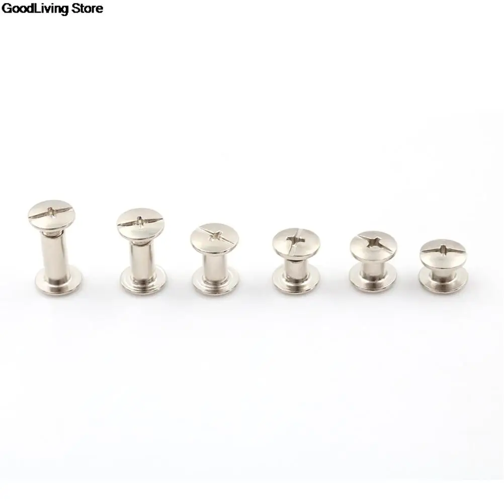 20PCS 12/10/8/6/5/4mm Replacement Chicago Screws Photo Album Snap Rivet Books Butt Screw Assembling Bolts for Books