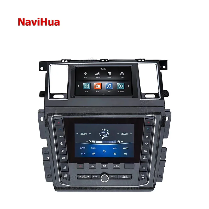 

NaviHua Android 9 DSP 8 INCH dual screen For Nissan Y62 2012-2020 2 Din Multimedia Dvd Player Stereo Monitor Radio VIDEO AUDIO