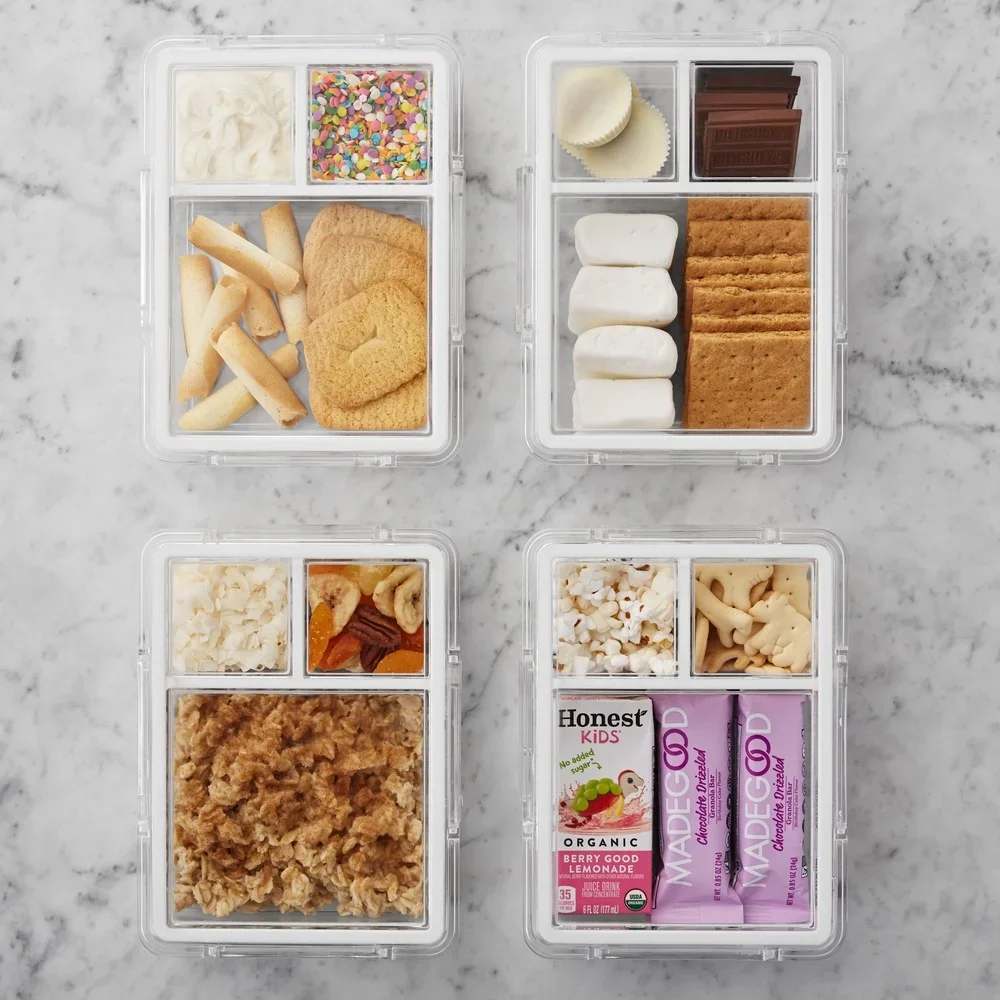 صندوق بينتو محكم الغلق، مجموعة حاويات تخزين المواد الغذائية الشفافة مكونة من 3 ميكروويف، فريزر آمن ومتين وخالي من مادة BPA، إعداد الوجبات القابلة للتكديس