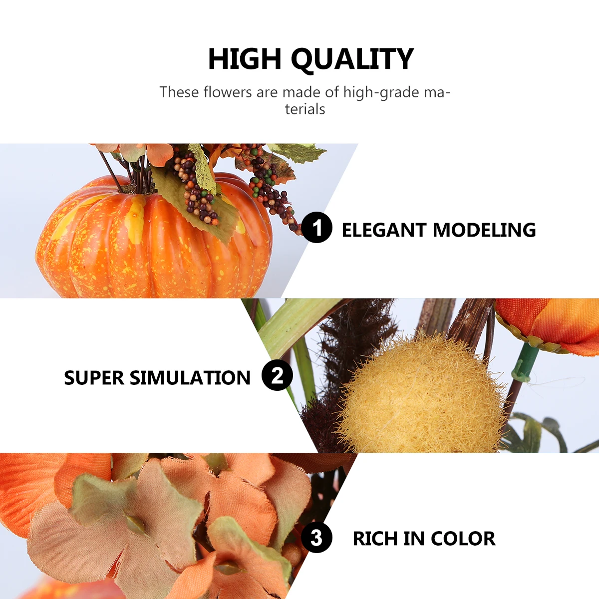 

1pc Lifelike Pumpkin Decoration Halloween Party Table Home Ornament Imitated Flower Maple Leaves Plastic Fake Holiday Desktop
