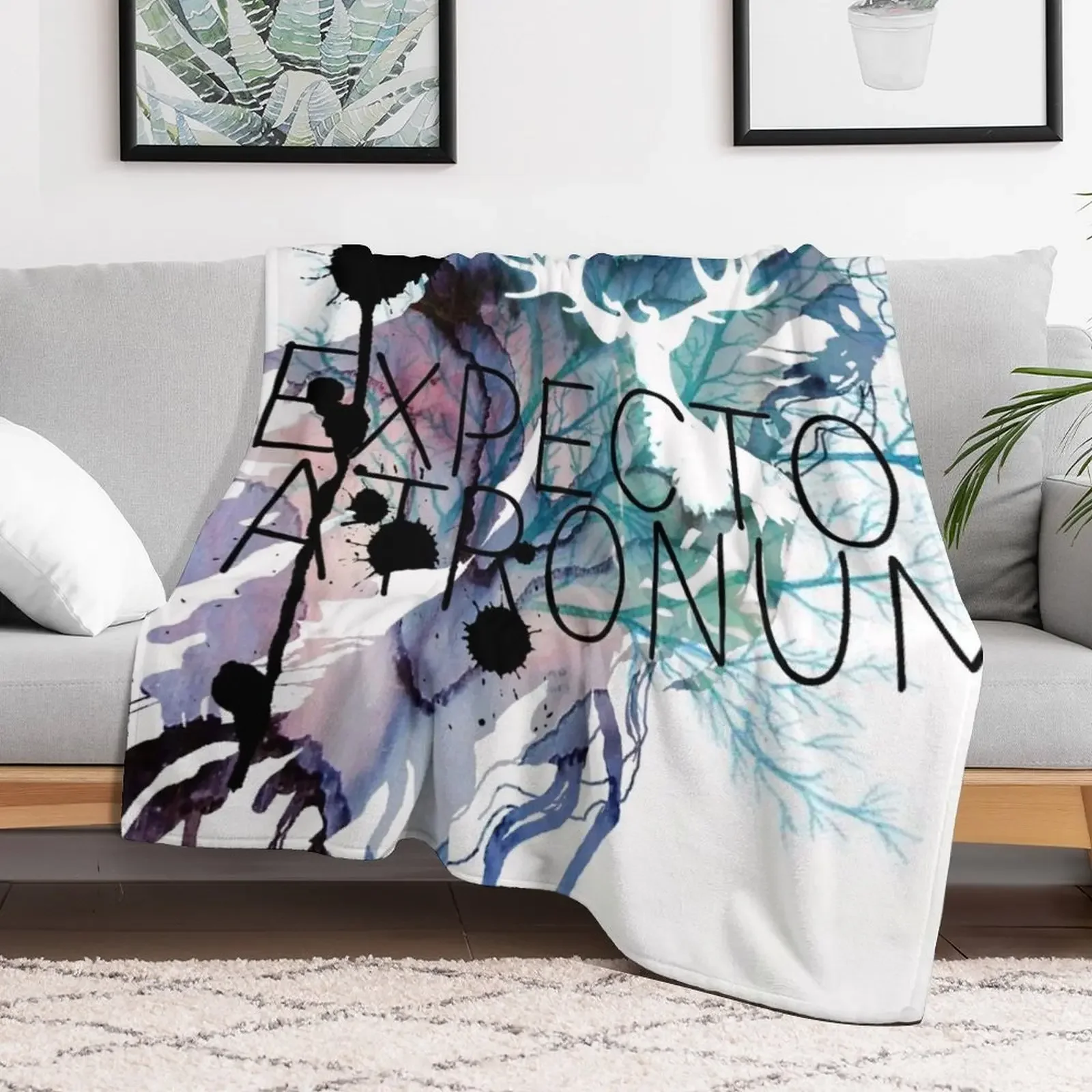 New EXPECTO PATRONUM HEDWIG WATERCOLOUR Throw Blanket Soft Bedroom Blanket for Night Sleeping
