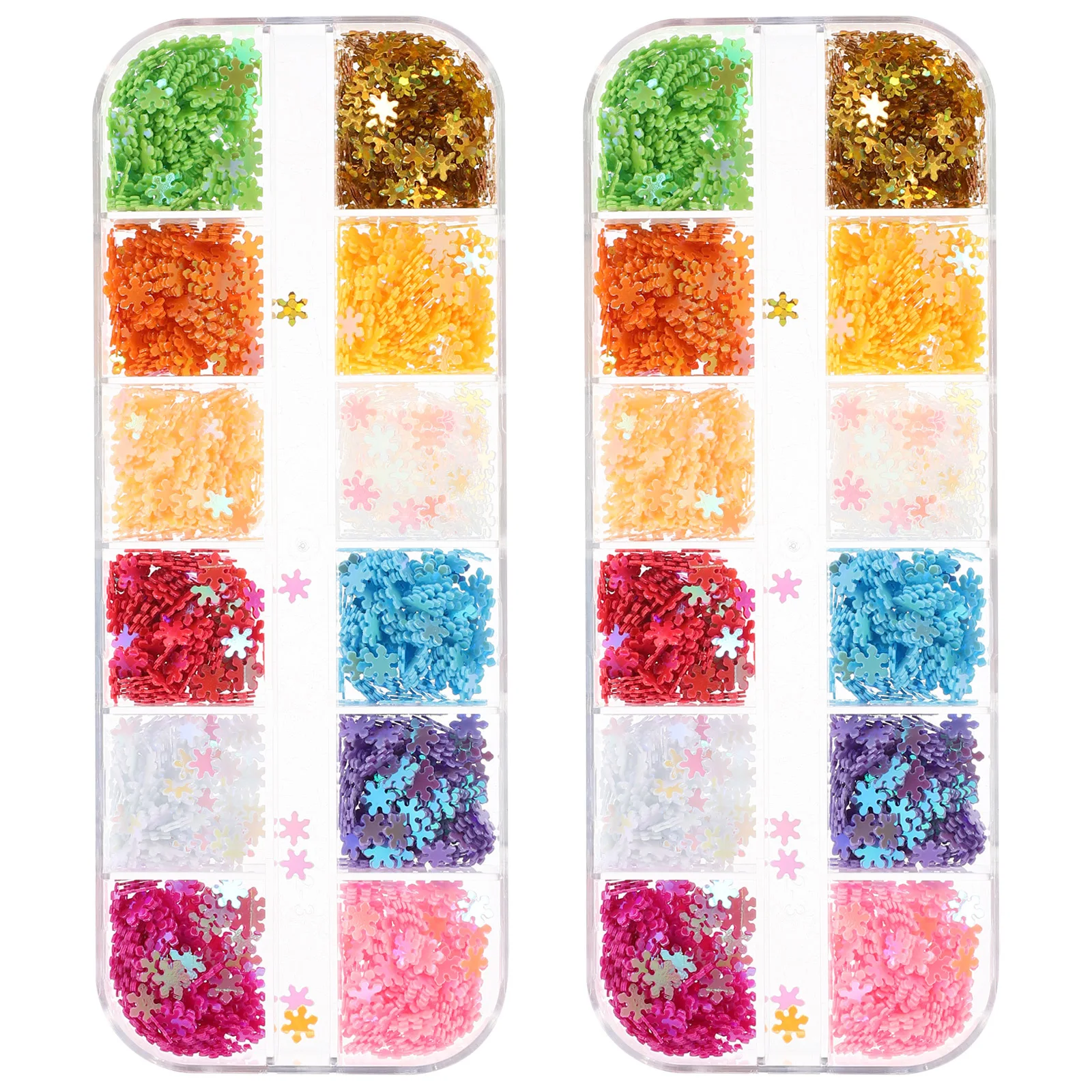 2 szt. Zestaw cienkich, błyszczących cekinów do zdobienia paznokci w 12 kolorach, brokat do manicure, zestaw do samodzielnego zdobienia paznokci, narzędzia do żelu UV i akrylu